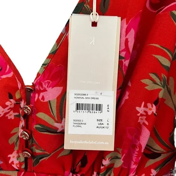 Keepsake the Label Tangerine Floral Puff
Sleeve Mini Dress - NWT - Size L - Picture 8 of 12